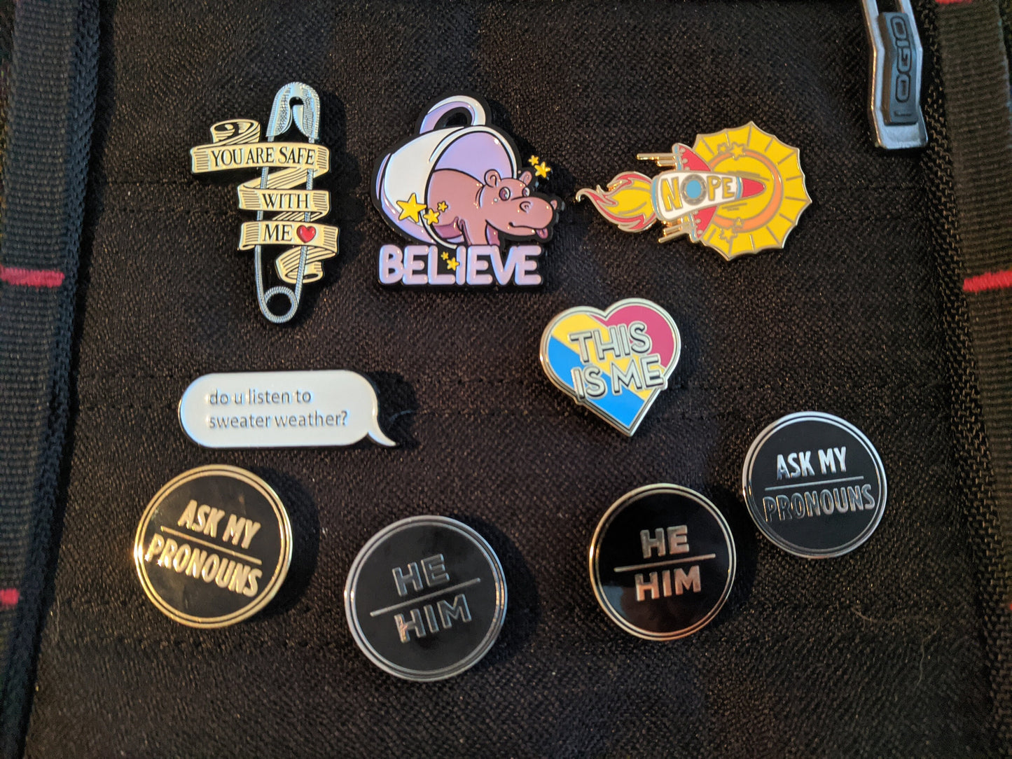 Do You Listen To Sweater Weather Code Bisexual Enamel Pin
