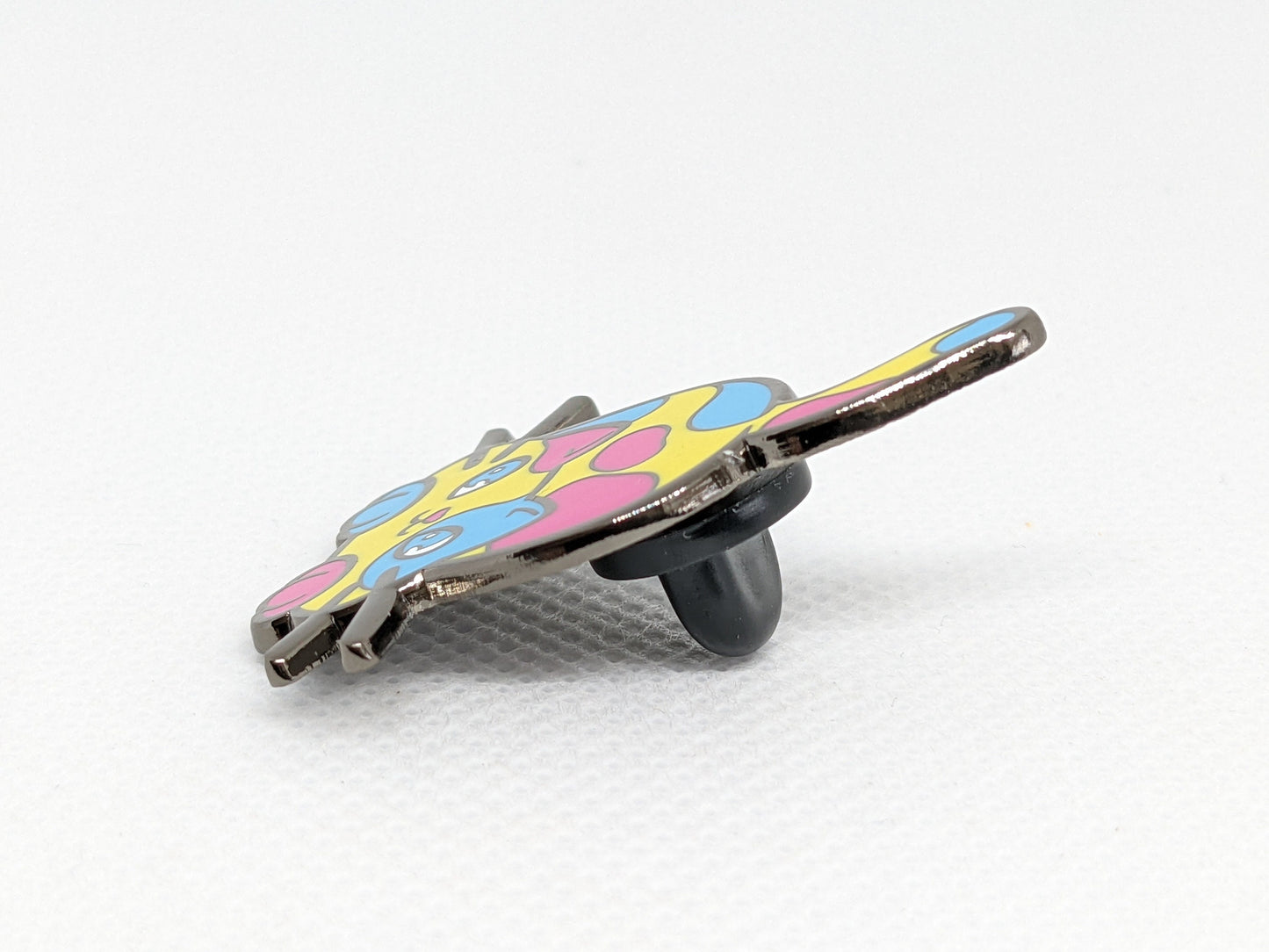 Pansexual Pin Purride Chibi Cat Hard Enamel Pin in Pan Pride Flag Colors | LGBTQ+ Subtle Pan Pride Jewelry