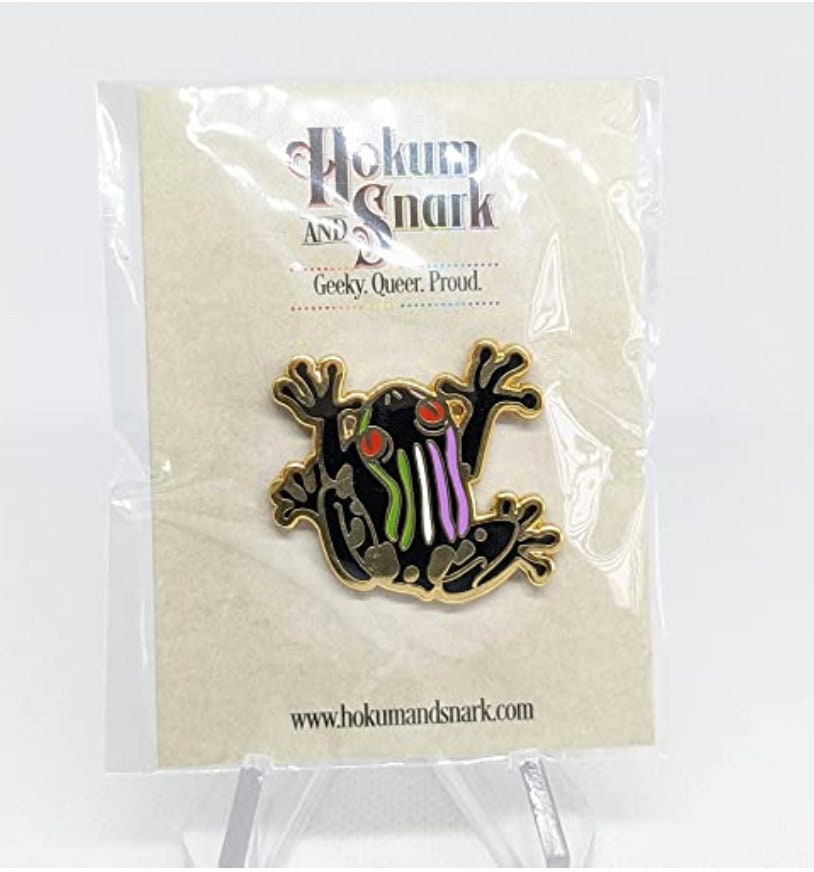 Genderqueer Pride Frog Pin | Gender Queer Subtle Pride Frog Enamel Pin | LGBTQ Frog Pin