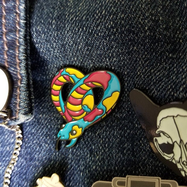 Pansexual Pride Noodle Cute Enamel Pin in Pan Pride Flag Colors | Subtle Pride Pin | LGBT+ Jewelry Accessories