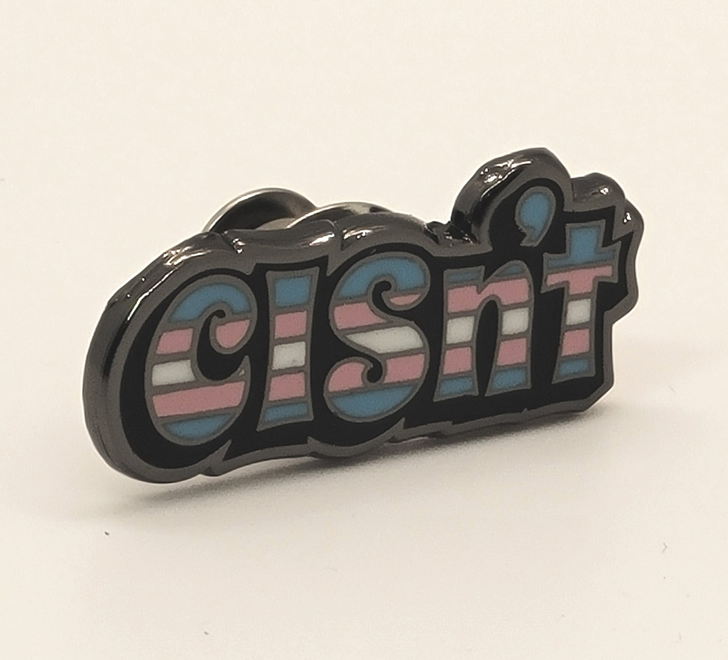 Cisn't Trans Pin | LGBTQ Pride in Transgender Pride Flag Colors | Trans Enamel Pin