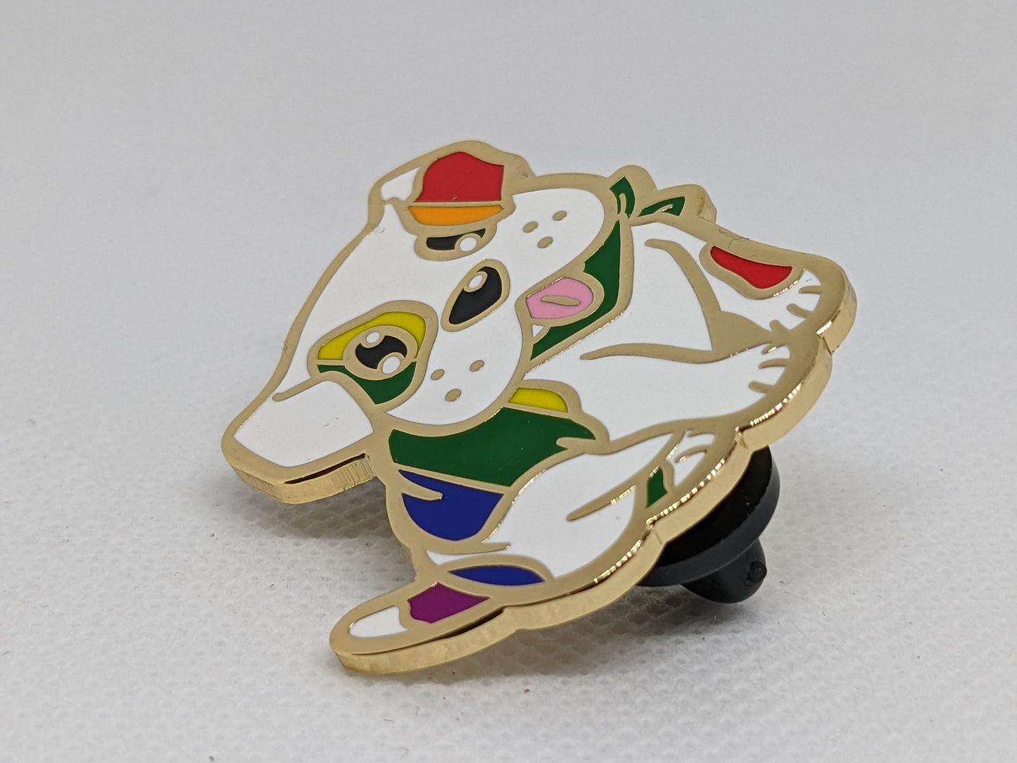 Gay Pride Pin Puppy Dog Enamel Pin in Rainbow Subtle Pride Flag Colors | LGBT Pin Pride Jewelry