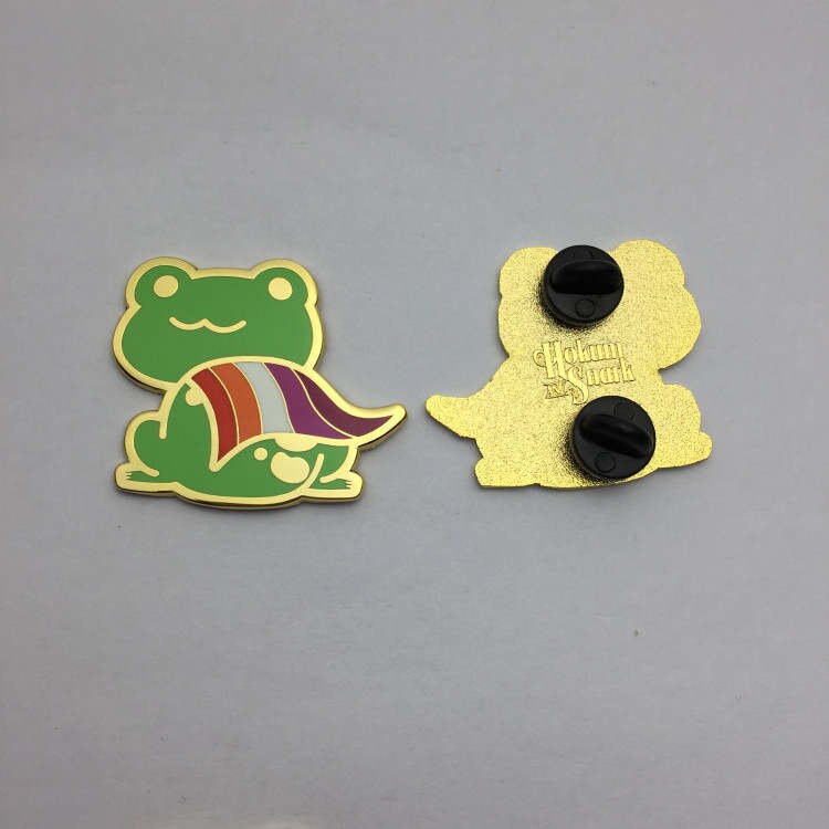 Lesbian Pride Frog Pin | Chibi Queer Lesbian Frog Enamel Pin with WLW Sunset Lesbian Flag Cape | Pride Jewelry Pride Accessories LGBT Pins