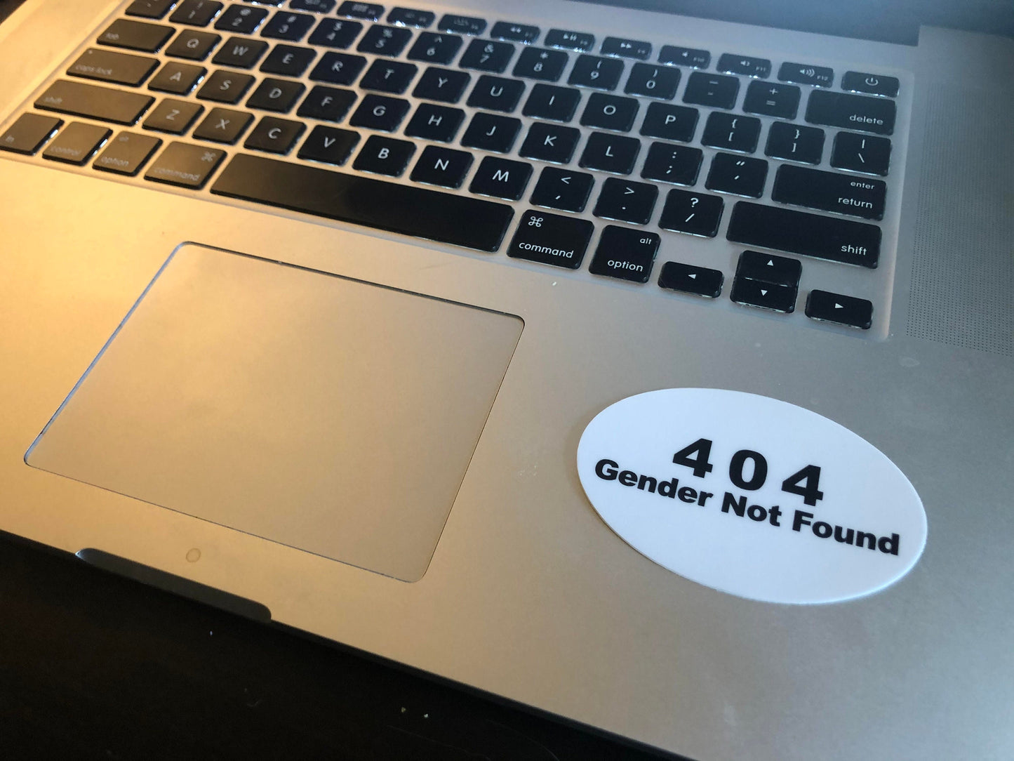 404 Error Gender Not Found Agender Genderfluid Gender Queer Vinyl Decal | Waterproof Die-Cut Vinyl Sticker for Car, Laptop, Water Bottle etc