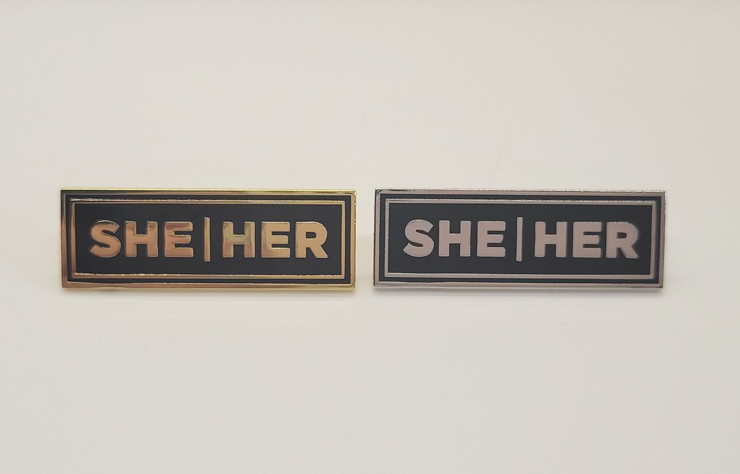 Bulk Discount Pronoun Pins Mix and Match Gold or Silver | Rectangle Shape Pronoun Badge for Work, Weddings, Conferences, Schools, Healthcare