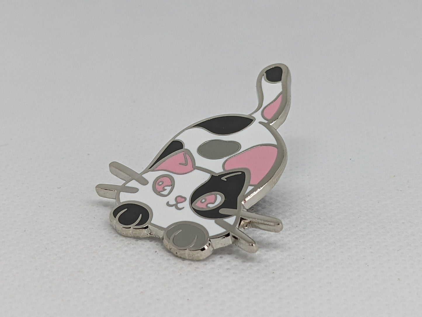 Demigirl Pin Purride Chibi Cat Hard Enamel Pin in Demigirl Pride Flag Colors | LGBTQ+ Subtle Demigirl Jewelry
