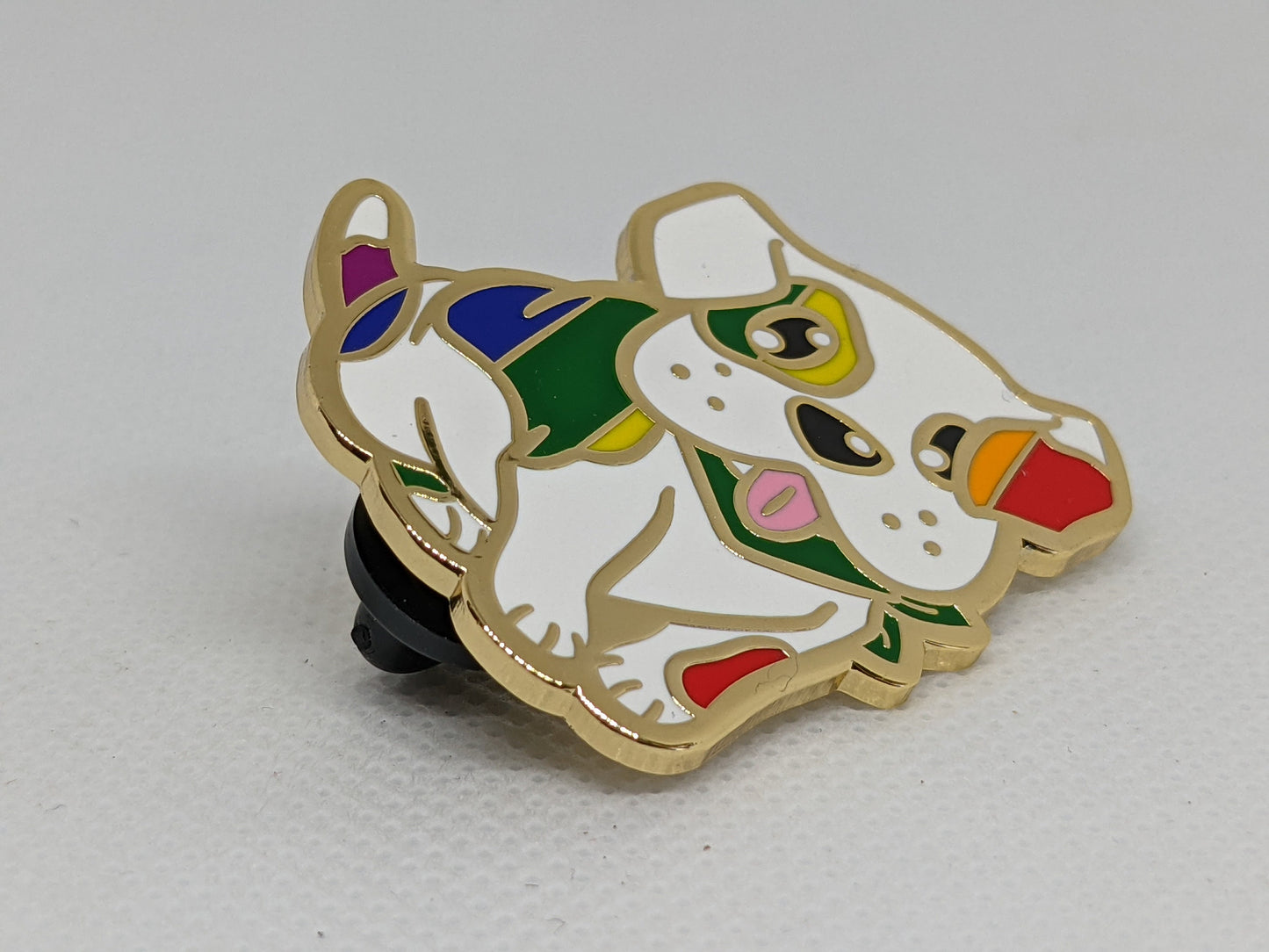 Gay Pride Pin Puppy Dog Enamel Pin in Rainbow Subtle Pride Flag Colors | LGBT Pin Pride Jewelry