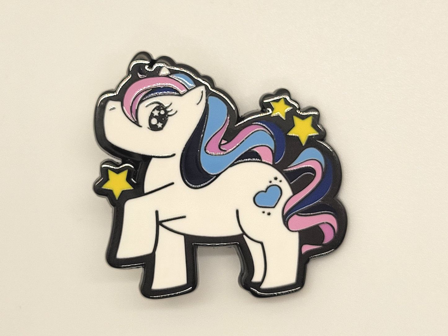 Chibi Unicorn Omnisexual Pin | Gay My Little Pony Enamel Pin with Subtle Omnisexual Pride Flag Colors | LGBTQ+ Pins | Lowkey Pride Jewelry