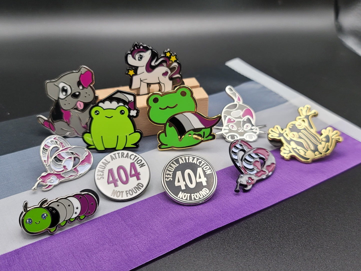 Demisexual Frog Pin | LGBTQ Frog in Demi Pride Flag Cape | Demisexual Pride Enamel Pin | Chibi Queer Frog | Pride Jewelry Gifts Accessories