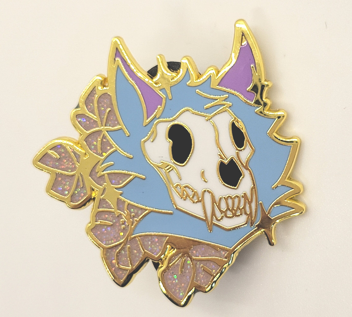 Skulldog Skullsona Enamel Pin | Pretty Pink or Goth Red and Black Furry Fursona Enamel Pin
