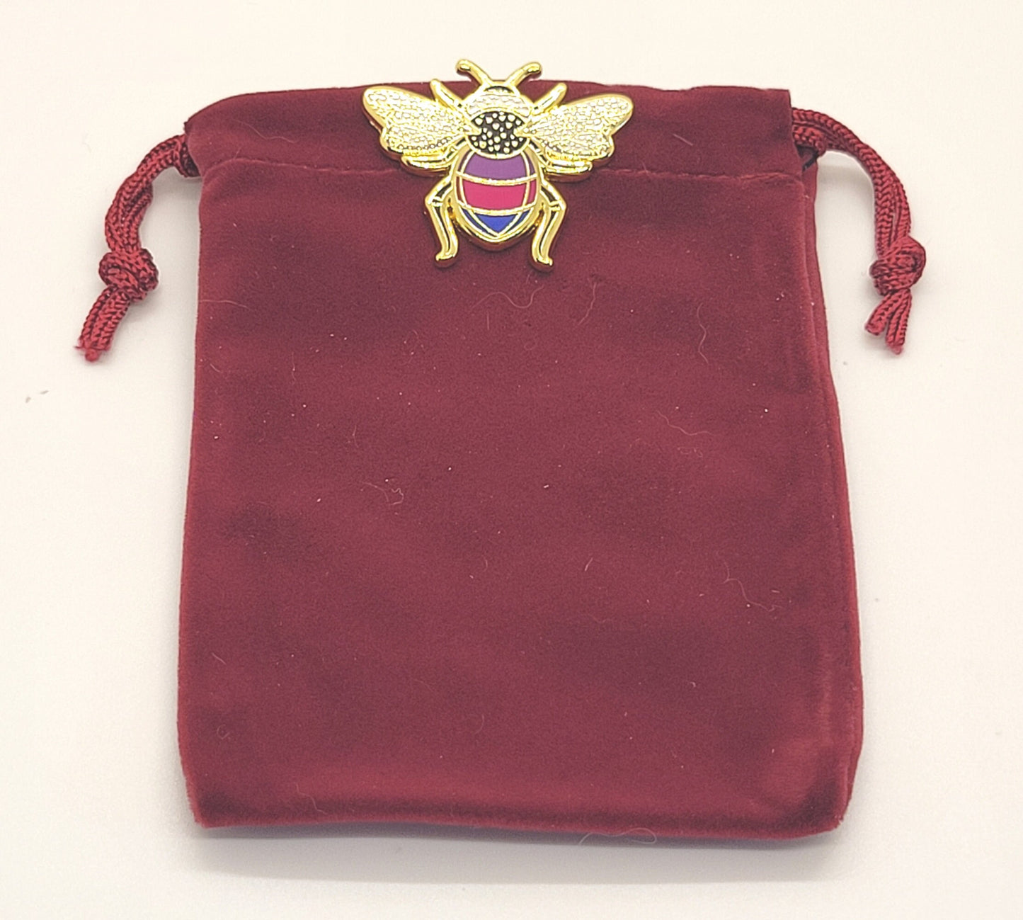 Subtle Queer Pin | Bisexual Pride Bee Enamel Pin in Bi LGBT+ Flag Colors | Pride Jewelry