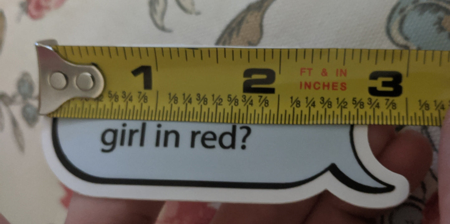 Do You Listen To Girl In Red Code Lesbian Decal 3" | Waterproof Die-Cut Vinyl Sticker for Car, Laptop, Water Bottle etc.