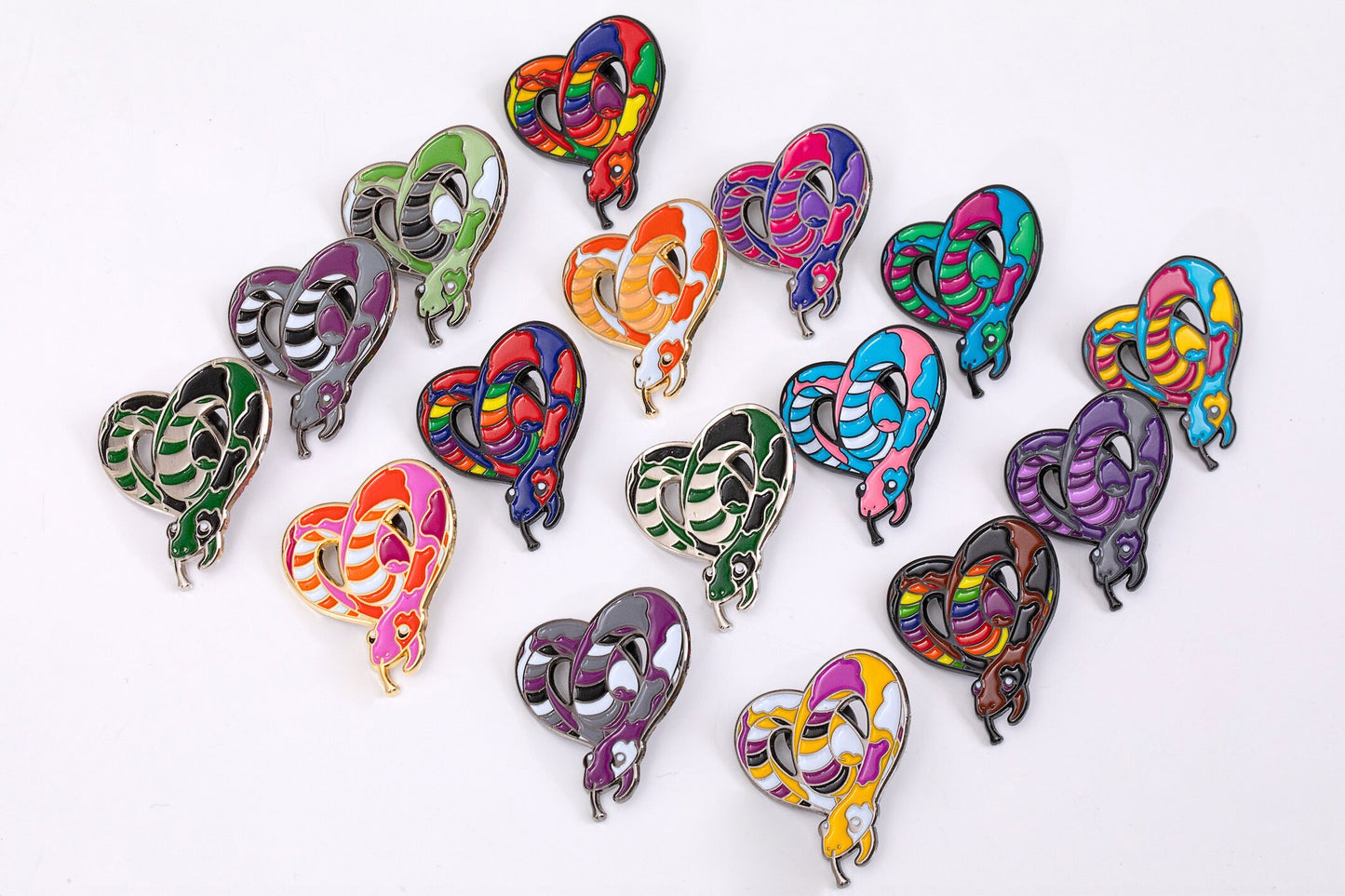 Pansexual Pride Noodle Cute Enamel Pin in Pan Pride Flag Colors | Subtle Pride Pin | LGBT+ Jewelry Accessories