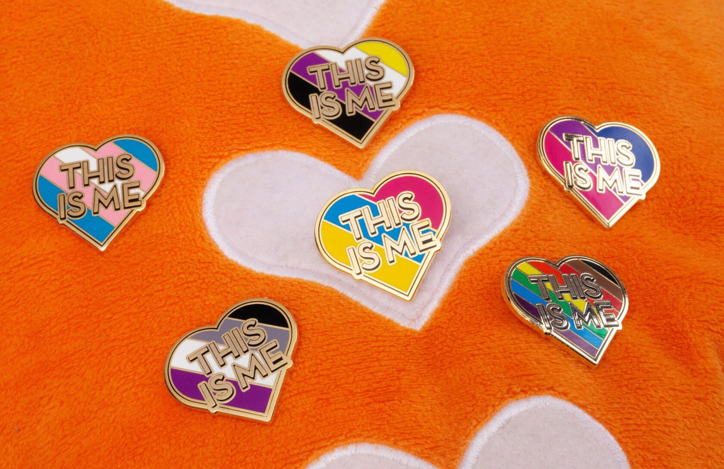 Asexual Pride Flag This Is Me Heart Shaped Enamel Pin