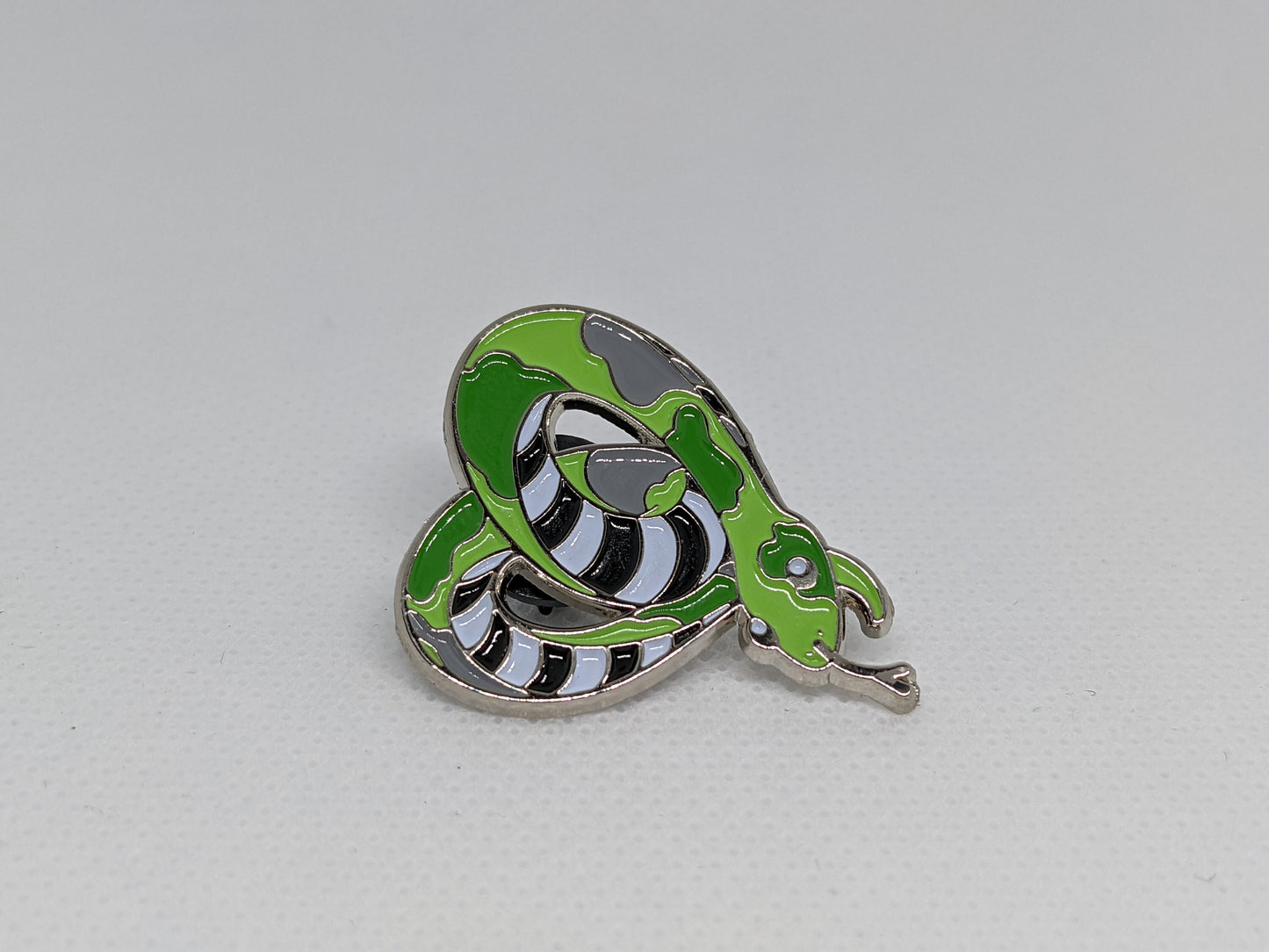 Aromantic Pride Noodle Cute Enamel Pin in Aro LGBT Pride Flag Colors | Subtle Pride Pin
