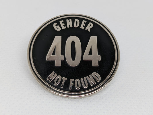 404 Gender Not Found Nonbinary Agender Gender Fluid Maverique Neutrois Enamel Pin