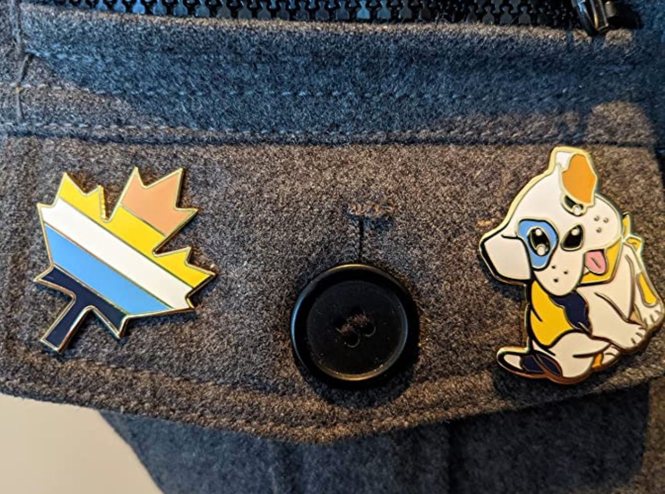 Aro Ace Pin Subtle Pride Puppy Dog Enamel Pin in Aromantic Asexual Pride Flag Colors | Subtle Aroace Pride Jewelry