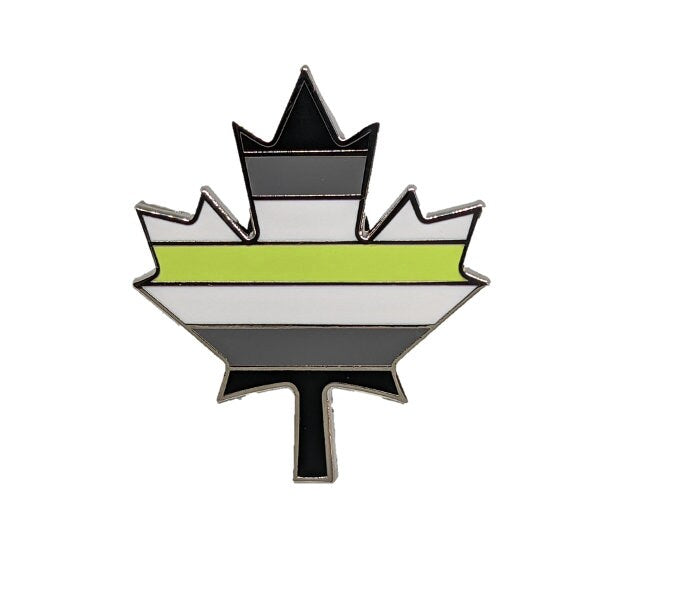 Nonbinary Genderqueer Genderfluid or Agender Pride Flag Canadian Maple Leaf Hard Enamel Pin LGBTQ+ Flag Canada | Pride Jewelry