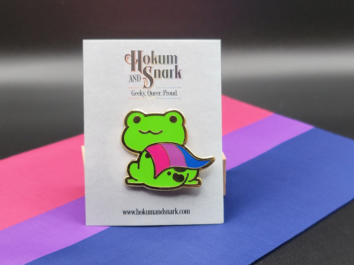 Bisexual Frog Pin | Bi Pride Frog Enamel Pin | LGBTQ+ Frog Pin | Pride Jewelry Pride Accessories LGBT Pins