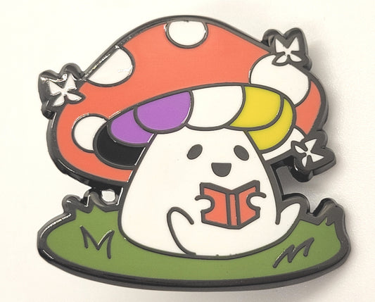 Adorable Mushroom Nonbinary Pride Pin Hard Enamel with Non-Binary Flag Colors | Subtle Gay Pin | *FREE SHIPPING*
