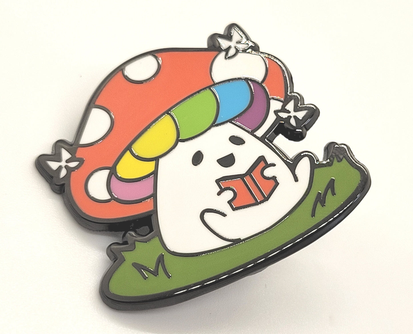 Adorable Mushroom LGBTQ Pride Pin Hard Enamel with Rainbow Pride Flag Colors | Subtle Gay Pin | *FREE SHIPPING*