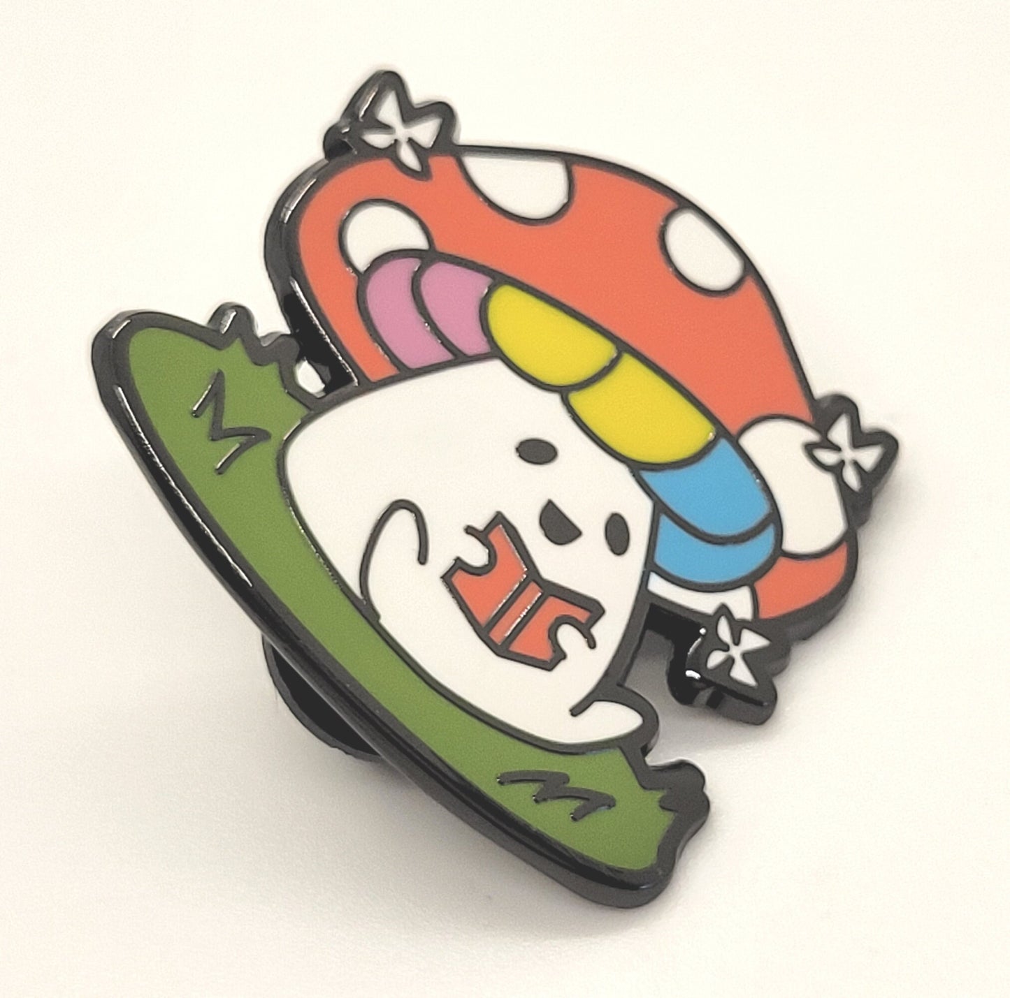 Adorable Mushroom Pan Pride Pin Hard Enamel with Pansexual Flag Colors | Subtle Gay Pin | *FREE SHIPPING*