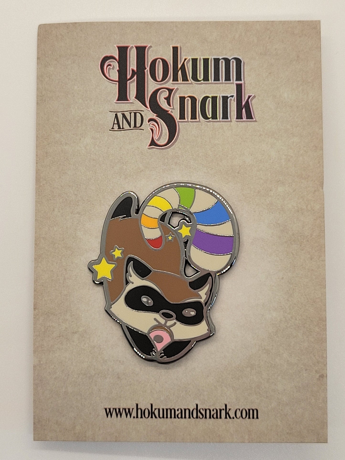 Rainbow Pride Raccoon Enamel Lapel Pin | LGBTQ Gay Pride Flag Chibi Trash Panda Hard Enamel Pin
