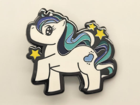 Chibi Unicorn MLM Pride Pin | Gay My Little Pony Enamel Pin with Subtle Gay Male Pride Flag Colors | LGBTQ+ Pins | Lowkey Pride