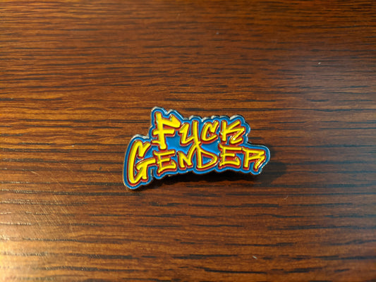 F*ck Gender Nonbinary Agender Genderqueer Genderfluid Pride Enamel Pin | Pin for Gender Nonconforming Maverique Neutrois Folx