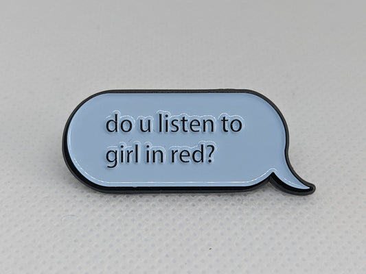 Do You Listen To Girl In Red Code Lesbian Enamel Pin | Subtle Pride Jewelry Gift