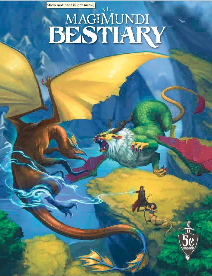 Magimundi Bestiary 5th Edition (5e) Monster Manual Hardcover Full Color Edition