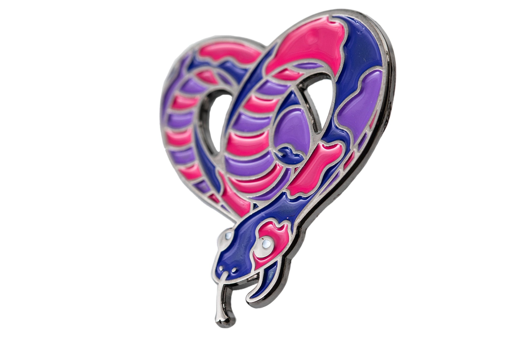 Lesbian Pride Heart-Shaped Snake Enamel Pin in Sunset Inclusive Lesbia –  Hokum & Snark