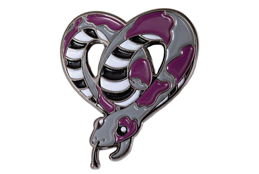 Gray Ace Demi Pride Noodle Enamel Pin in Demisexual Flag Colors