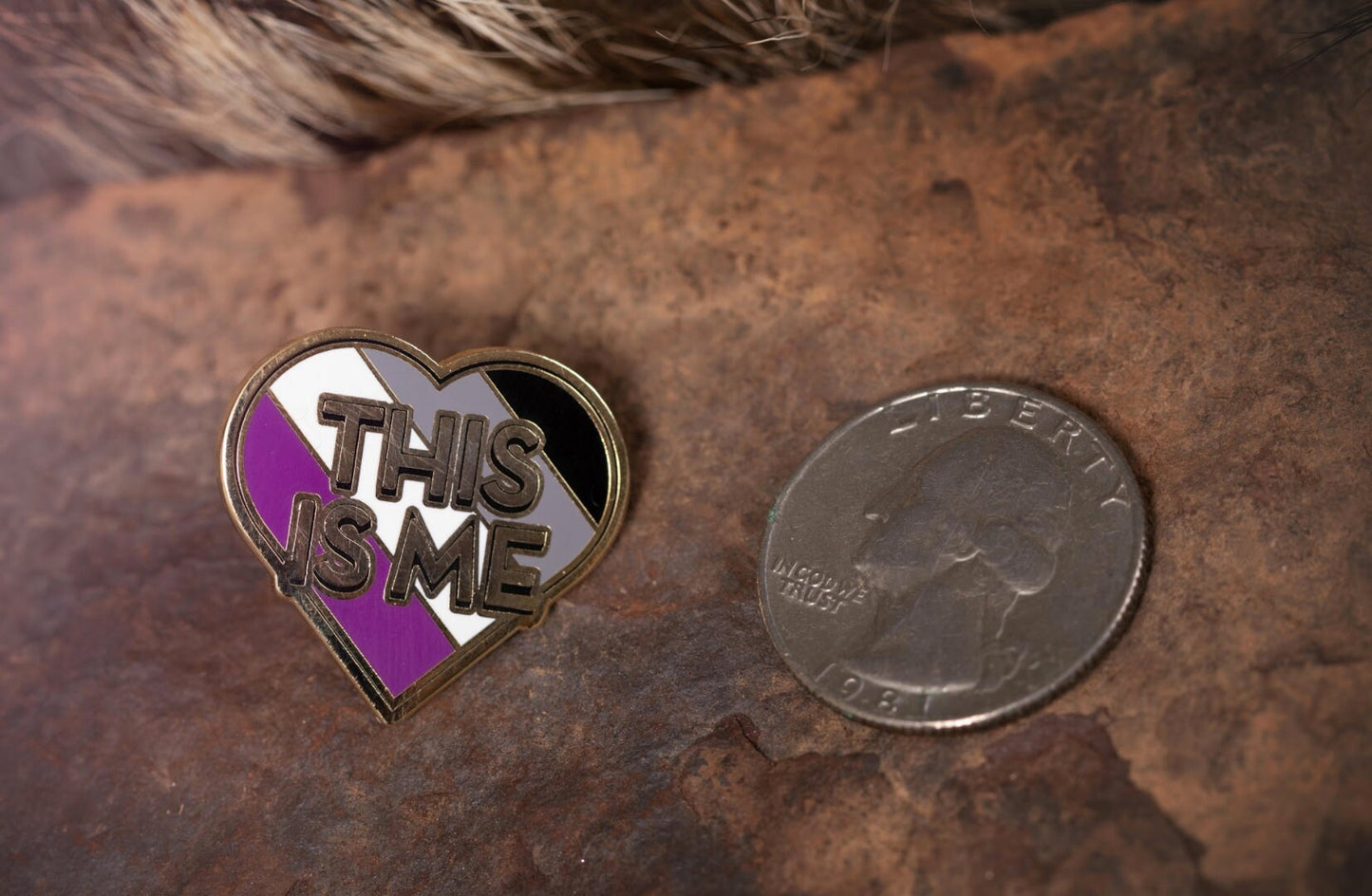 Asexual Pride Flag This Is Me Heart Shaped Enamel Pin