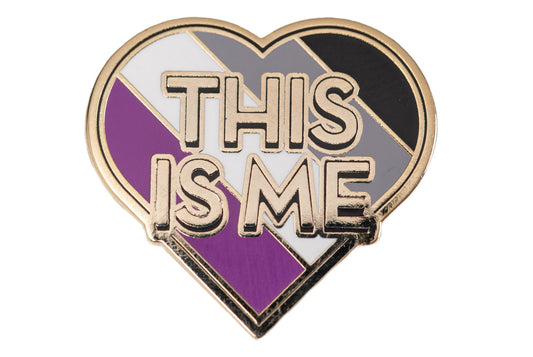 Asexual Pride Flag This Is Me Heart Shaped Enamel Pin