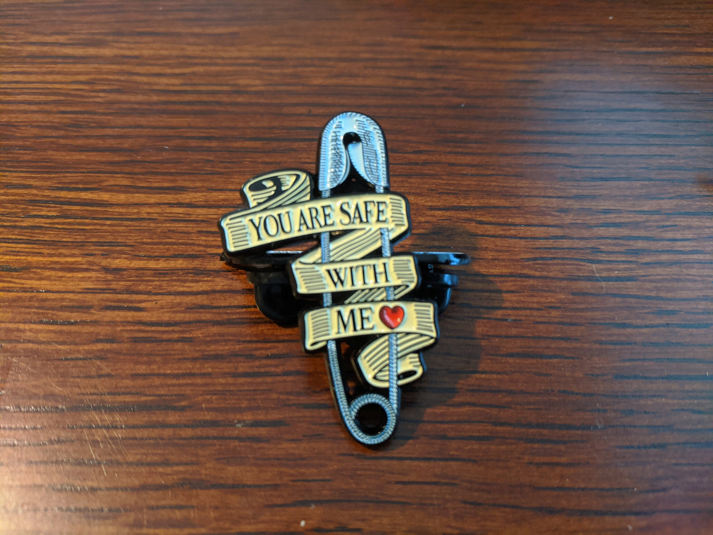 You are Safe with Me Pin | Safe Space Pin | LGBTQ Ally Pin | Safety Pin Trans Rights SafeSpace Enamel Pin