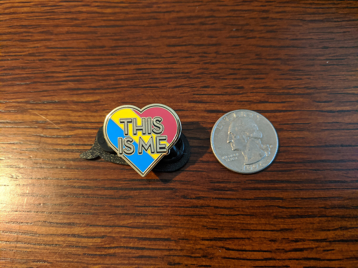 Pansexual Pride The Greatest Showman "This Is Me" Heart Shaped Pan Flag Enamel Pin