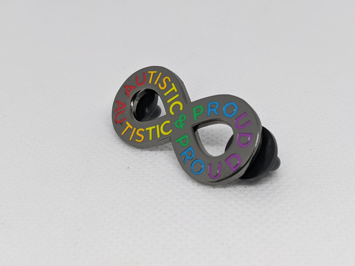 Autistic and Proud Autism Pride Spectrum Infinity Symbol | Celebrate Neurodiversity Neurodivergent Enamel Pin