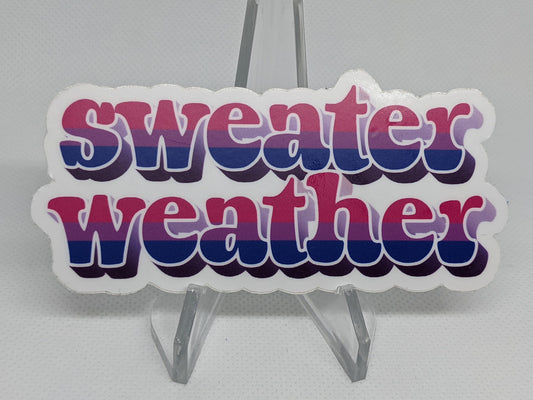 Bisexual Pride Sweater Weather Bi Anthem Vinyl Decal 4" | Waterproof Die-Cut Vinyl Sticker for Car, Laptop, Water Bottle etc.