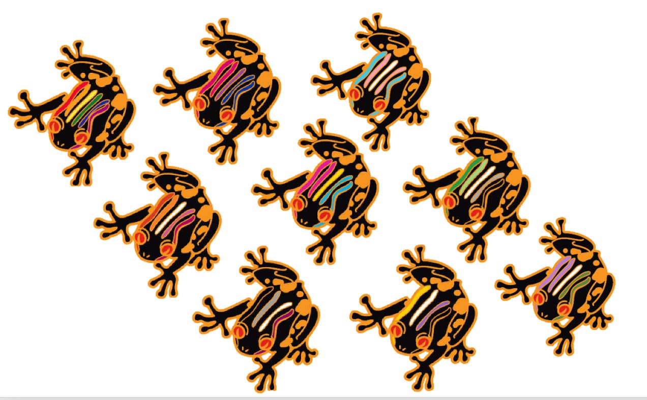 Phibian - Set of Six Pins - Hard Enamel Limited Edition Frog Pins