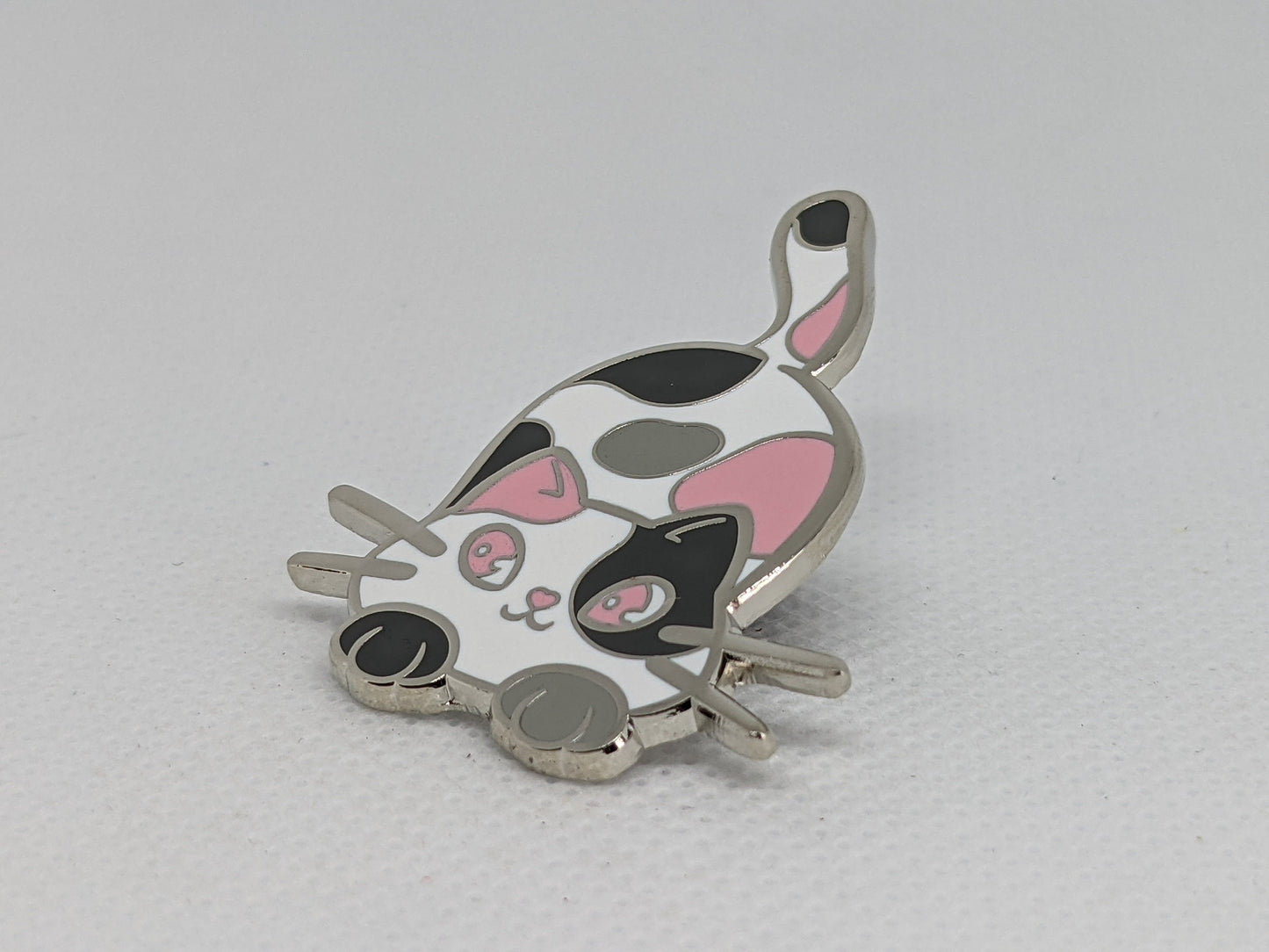 Demigirl Purride Chibi Cat Hard Enamel Pin in Demigirl Pride Flag Colors | LGBTQ+ Subtle Pride Jewelry