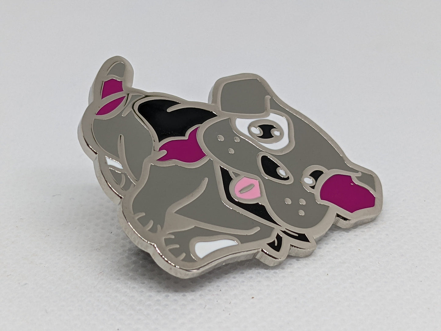 Asexual Pride Pin Puppy Dog Enamel Pin in Subtle Ace Pride Flag Colors | LGBT Pin Pride Jewelry