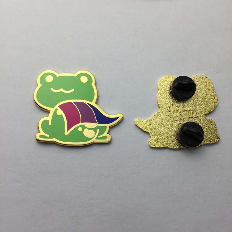 Bisexual Frog Pin | Bi Pride Frog Enamel Pin | LGBTQ+ Frog Pin | Pride Jewelry Pride Accessories LGBT Pins