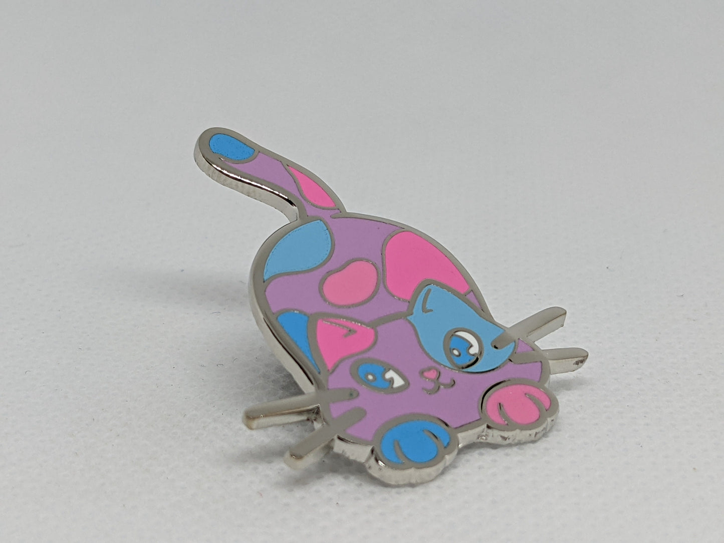 Catgender Pin Purride Chibi Cat Hard Enamel Pin in Catgender Pride Flag Colors | LGBTQ+ Subtle Pride Jewelry