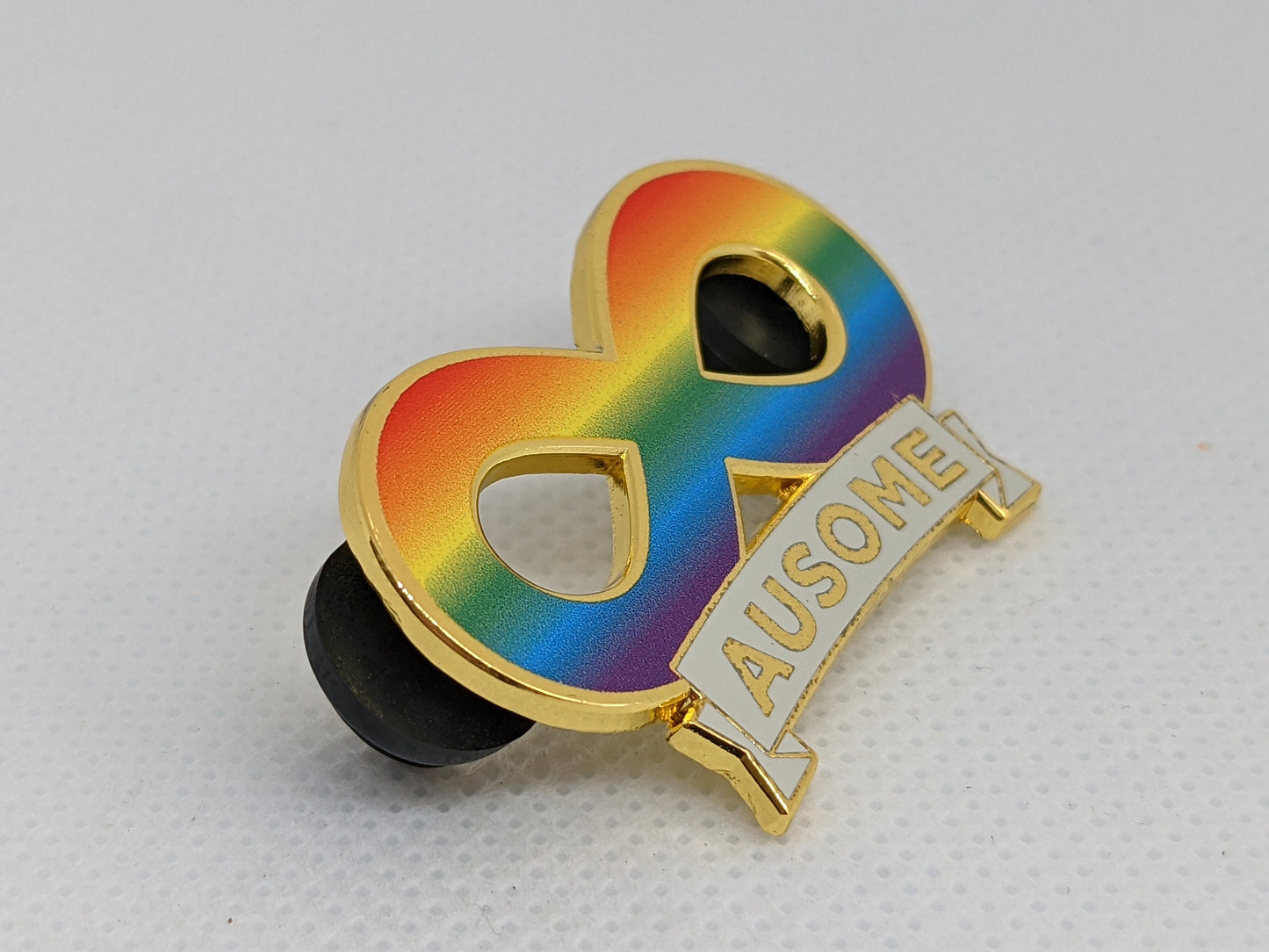 Ausome Autism Pride Spectrum Infinity Symbol Gold Hard Enamel Pin Neurodivergent Pride Autism Joy