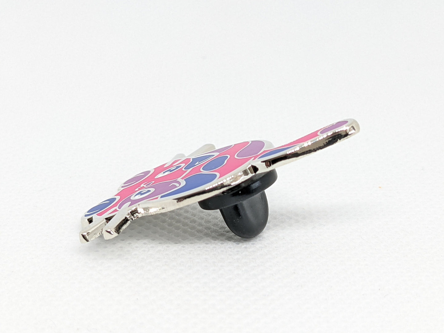 Bisexual Pin Purride Chibi Cat Hard Enamel Pin in Bi Pride Flag Colors | LGBTQ+ Subtle Bi Pride Jewelry