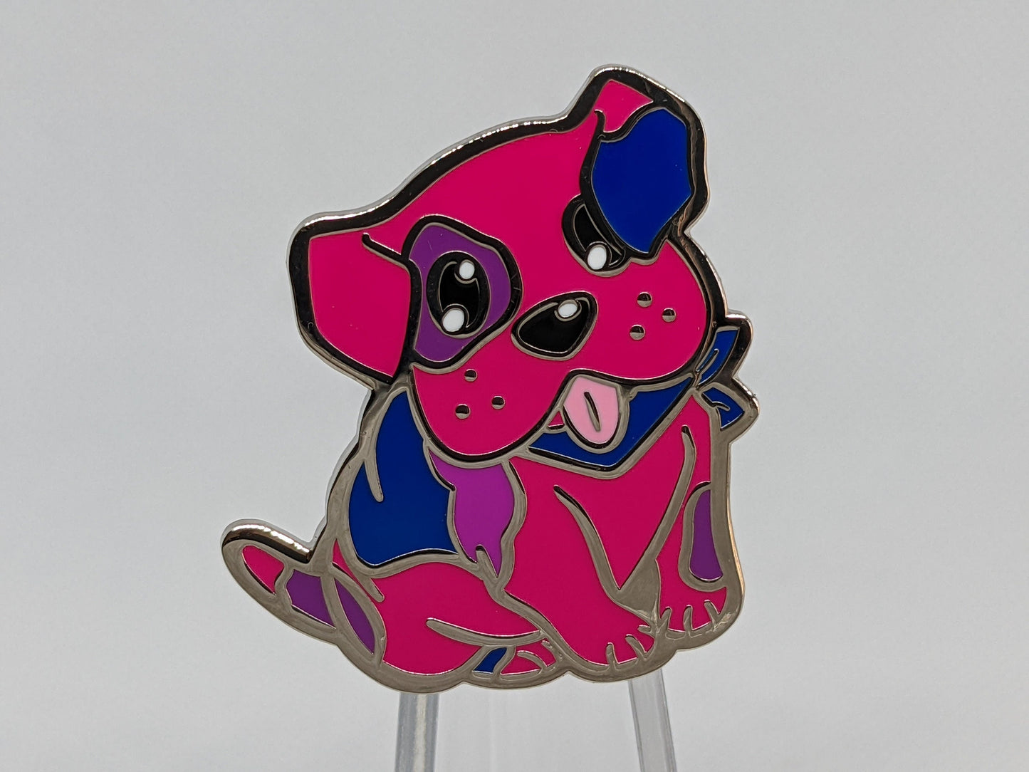 Bi Pride Pin Puppy Dog Enamel Pin | Subtle Bisexual Pride Flag Colors | LGBT Pride Jewelry | LGBTQ+ Subtle Bi Pin