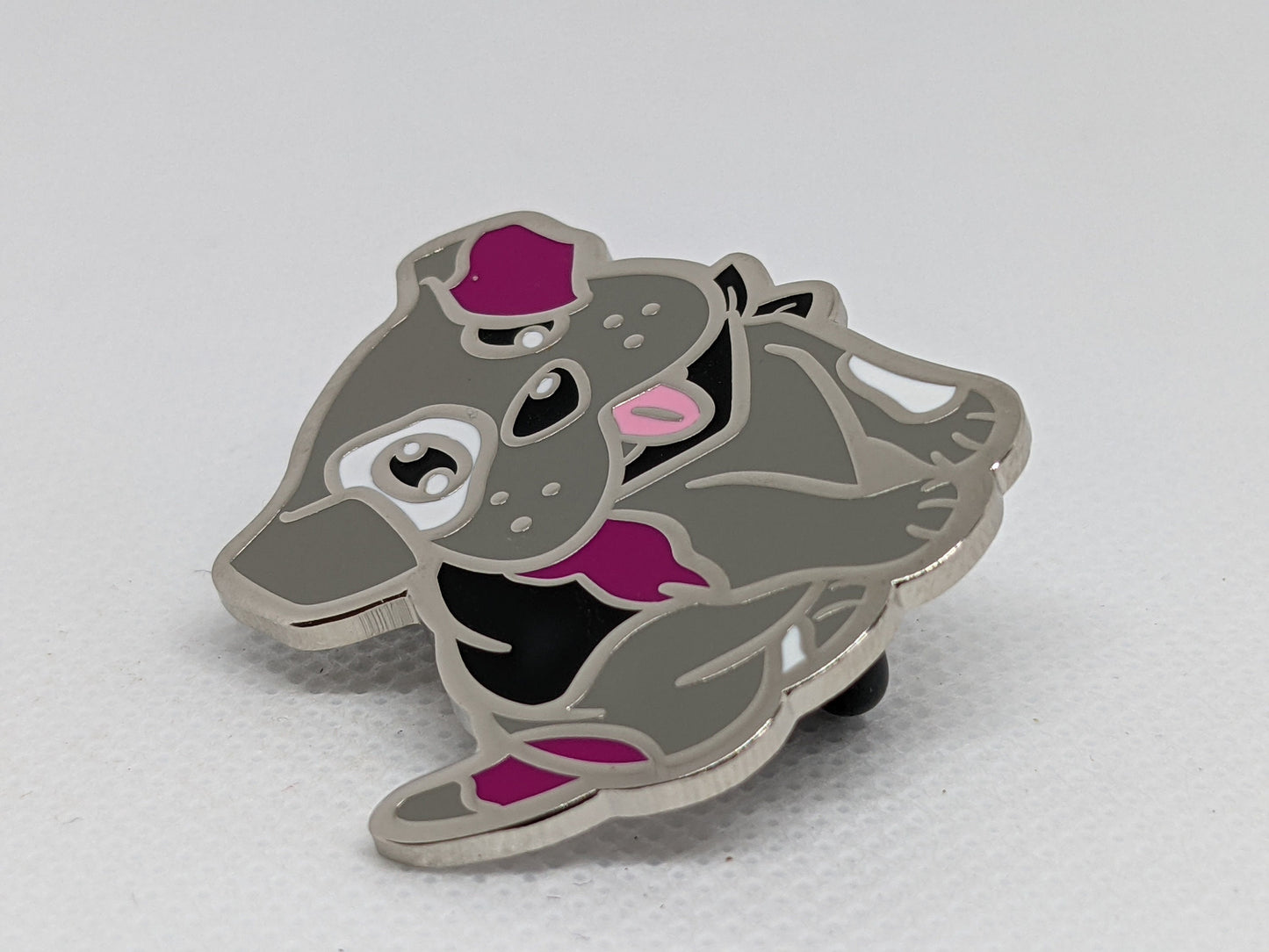 Asexual Pride Pin Puppy Dog Enamel Pin in Subtle Ace Pride Flag Colors | LGBT Pin Pride Jewelry