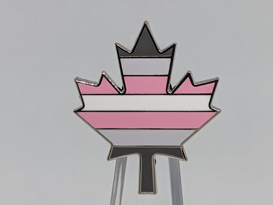 Demigirl Pride Canadian Maple Leaf Hard Enamel Pin in Demigirl  LGBT Pride Flag Colors | Pride Jewelry