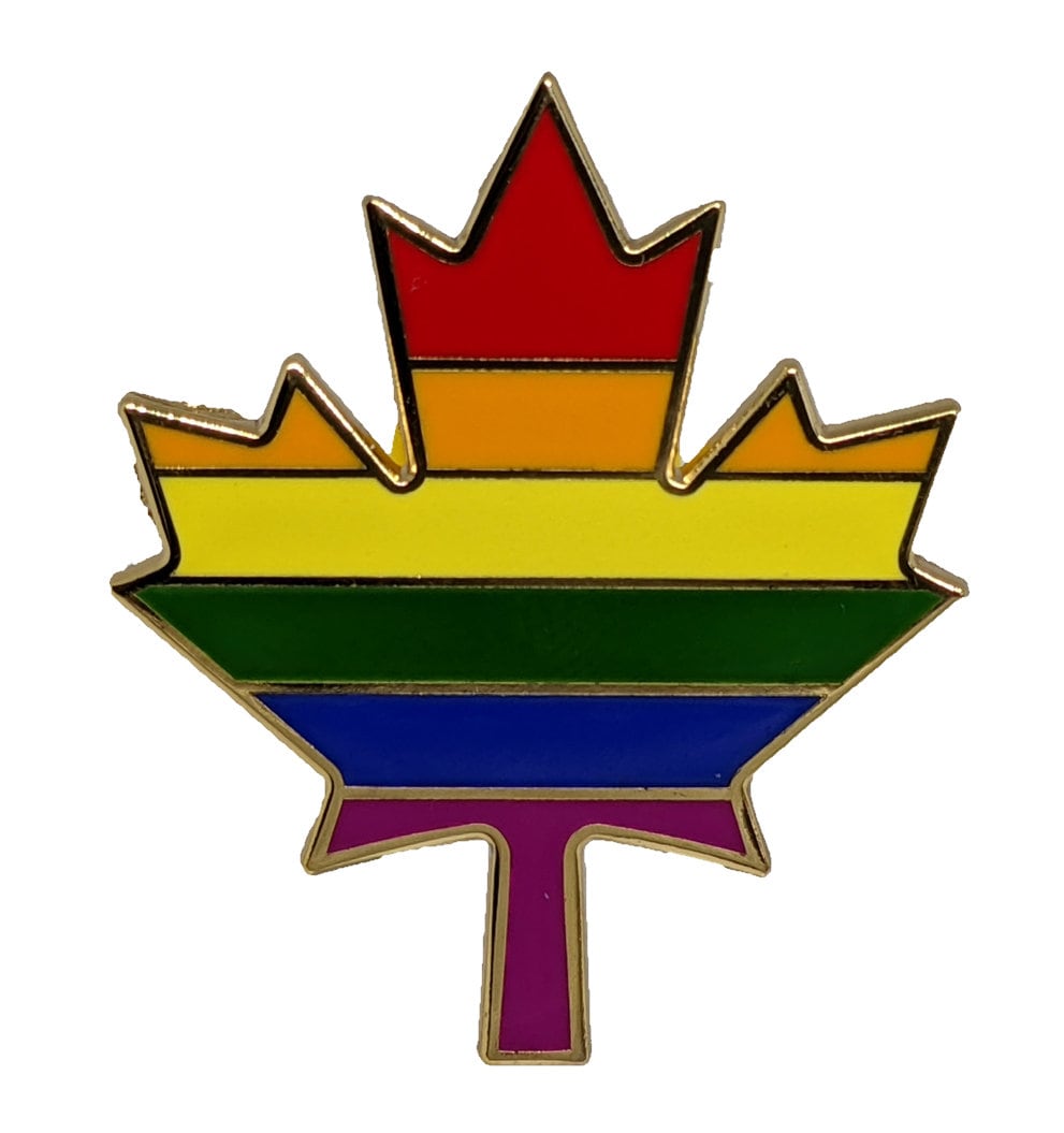 Gay Pride Rainbow Flag Canada Pride Canadian Maple Leaf Hard Enamel Pin for LGBTQ+ Pride | Pride Jewelry